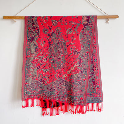 Pashmina Étnica Gruesa con Borlas - Bufanda Térmica Abrigadora - Image 18