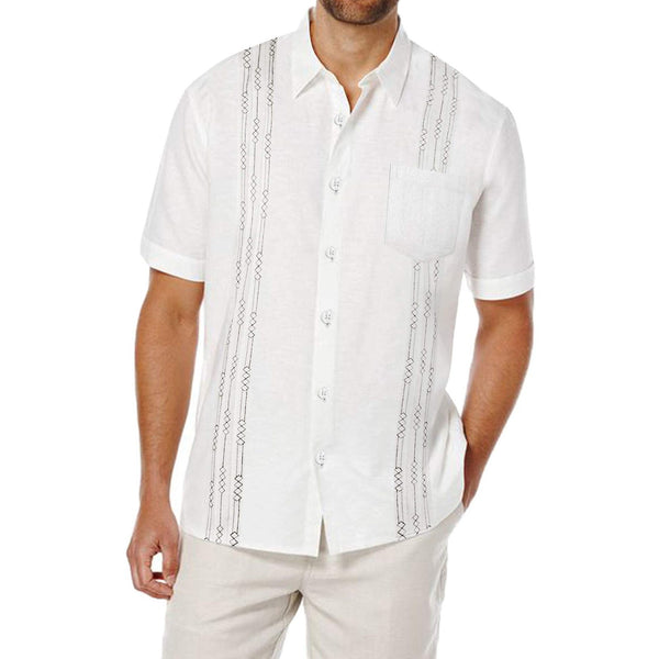 Guayabella Cuba Beach con Bolsillo - Camisa Casual de Lino