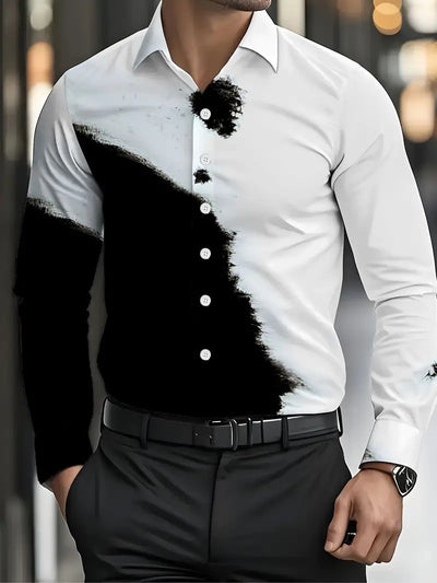 Camisa Manga Larga Slim Fit Impresa en 3D para Hombre - Image 4