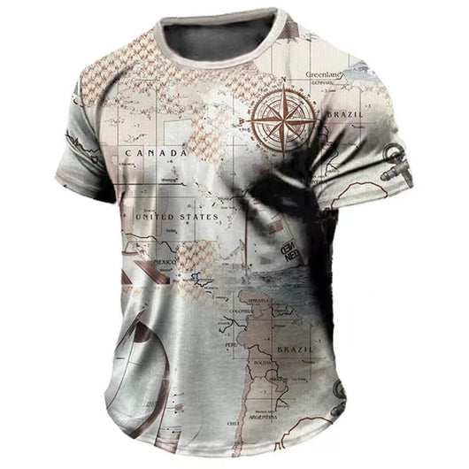 Playera Casual Suelta de Manga Corta para Hombre Cuello Redondo - Image 9