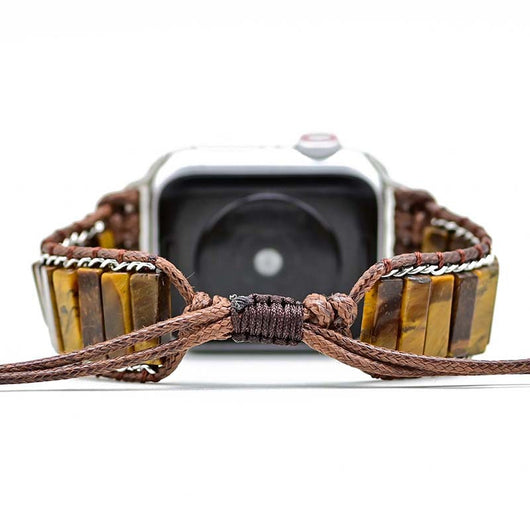 Pulsera Reloj de Moda Masculina con Piedra Ojo de Tigre - Cadena Rectangular - Image 4