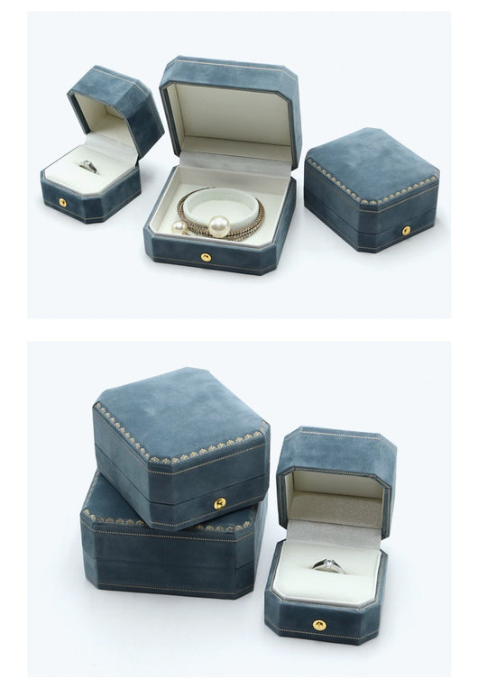 Caja Octagonal de Joyería con Encaje - Organizador de Anillos, Pendientes y Pulseras - Image 9