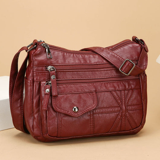 Bolso Bandolera de Cuero PU con Múltiples Compartimentos - Gran Capacidad - Image 3