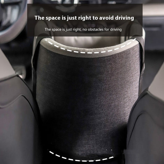 Dark gray and beige cat car safety seat, a portable integrated nest with soft padding and secure straps. - Image 11