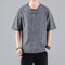 Camiseta Retro Jacquard Cuello Redondo para Hombre