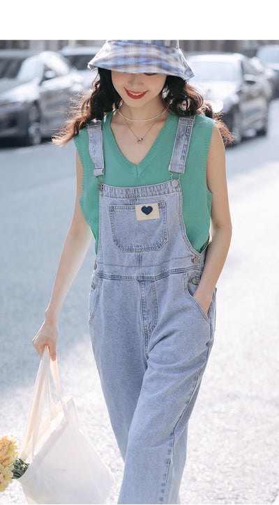 Pantalón Denim Slim Cintura Alta con Tirantes de Diseño - Image 17