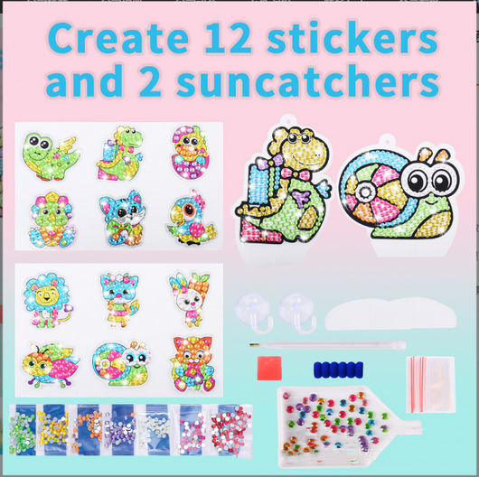Pegatinas de Pintura de Diamante Infantil con Diseños de Caricaturas - Image 3