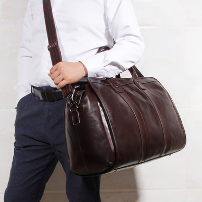 Bolsa de Viaje en Cuero Genuino de Gran Capacidad - Maletín Premium en Piel de Vaca - Image 3
