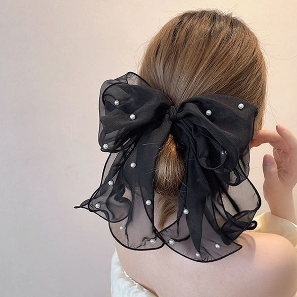 Clip Trasero de Encaje Blanco Premium para Cabello Largo