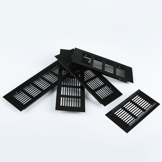 Rejilla de Ventilación Rectangular de Aluminio Transpirable Negro