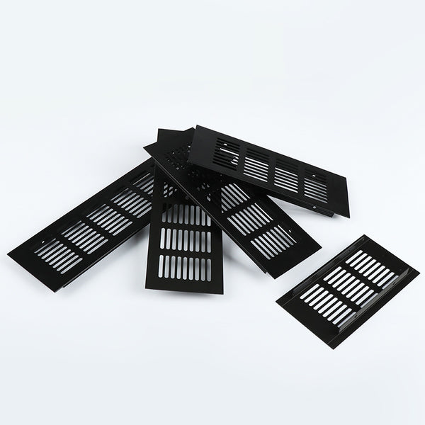 Rejilla de Ventilación Rectangular de Aluminio Transpirable Negro