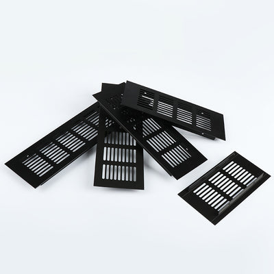 Rejilla de Ventilación Rectangular de Aluminio Transpirable Negro