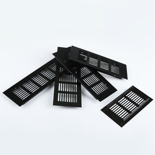Rejilla de Ventilación Rectangular de Aluminio Transpirable Negro