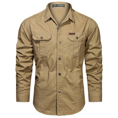 Camisa Táctica Oversized de Manga Larga para Tallas Grandes - Image 13