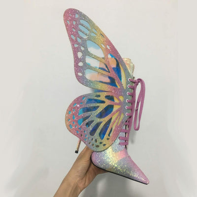 Botines Cortos con Alas de Mariposa y Lentejuelas Entrelazadas - Image 4