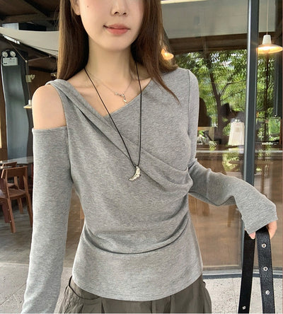 Blusa Base Ajustada con Pliegues y Cintura Marcada - Diseño Otoñal Exclusivo - Image 14