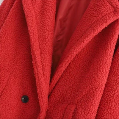 Abrigo Largo Térmico de Peluche Artificial para Mujer - Manga Larga Acolchado - Image 16