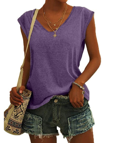 Blusa Suelta con Cuello en V - Diseño Minimalista Europeo y Americano para Mujer - Image 18