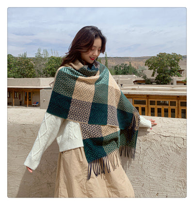 Bufanda Reversible de Lana Gruesa para Otoño e Invierno - Image 27