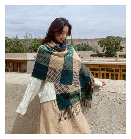 Bufanda Reversible de Lana Gruesa para Otoño e Invierno - Image 27