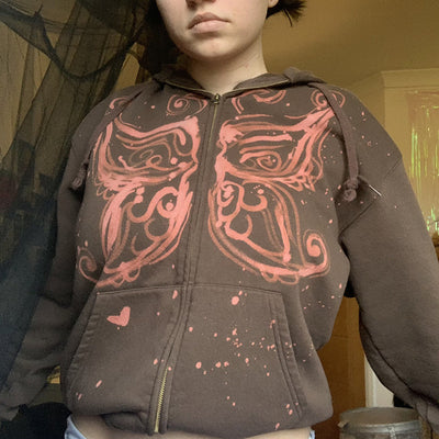 Suéter Casual con Estampado de Mariposas y Cierre Frontal para Mujer - Image 11