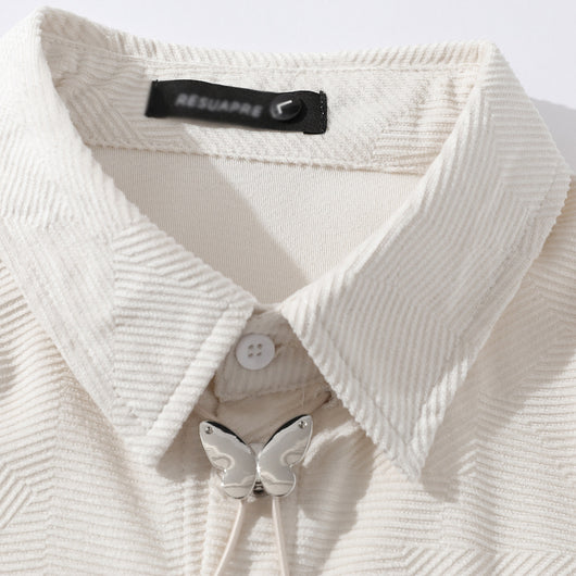 Camisa Suelta de Bolsillos y Color Sólido para Hombre - Image 4