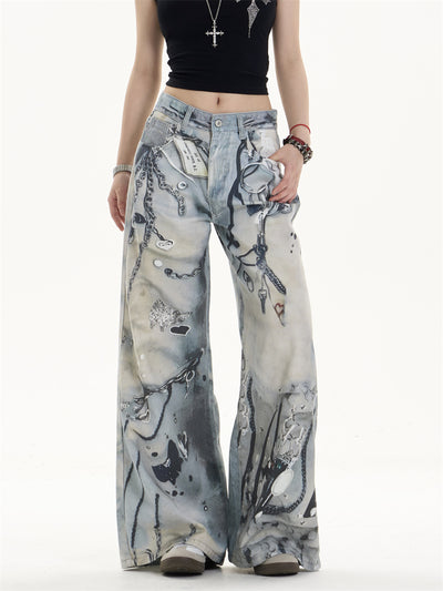 Pantalones Vaqueros Rectos de Pierna Ancha con Múltiples Bolsillos - Image 9