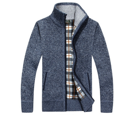 Suéter de Punto para Hombre con Mangas de Terciopelo - Chamarra Abrigada de Otoño - Image 16