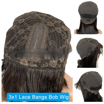 Peluca Frontal de Encaje con Cabello Humano Real Bobo - Image 9