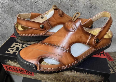 Sandalias Romanas de Cuero Genuino para Hombre - Comodidad de Verano - Image 15