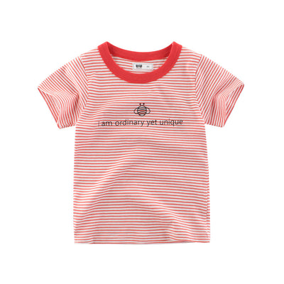 Camiseta Infantil a Rayas Manga Corta Cuello Redondo - Image 5