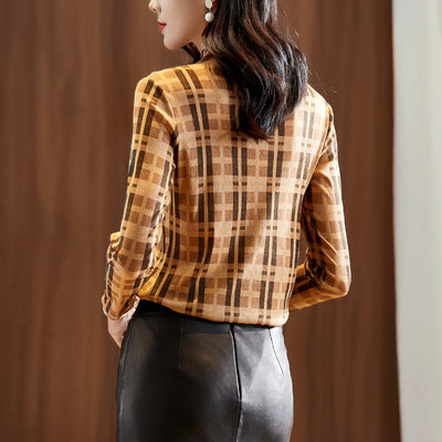 Camisa de Cuadros con Cuello Alto y Manga Larga - Image 9