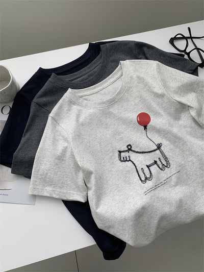 Camiseta Holgada para Mujer con Estampa de Cachorro Globo - Image 14