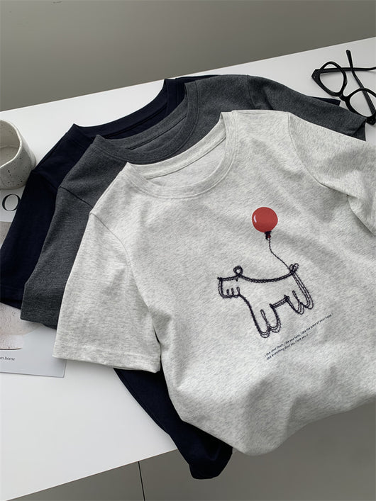 Camiseta Holgada para Mujer con Estampa de Cachorro Globo - Image 14