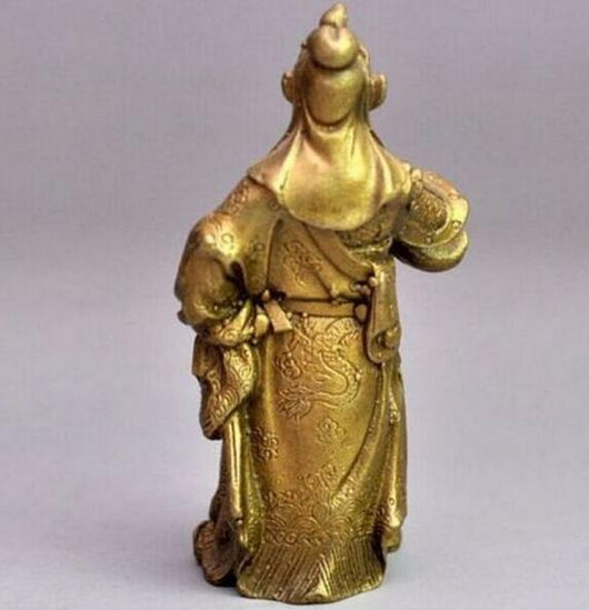 Estatua de Bronce de Guan Gong con Sello del Dios de la Riqueza - Image 2
