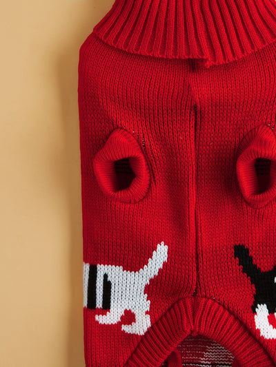 Suéter Navideño Tejido para Mascotas con Diseño de Reno - Image 21