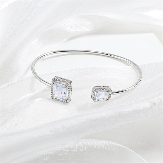 Pulsera de Diamante Agua Elegante para Mujer con Incrustaciones de Gota de Agua y Diamante Cuadrado - Image 3