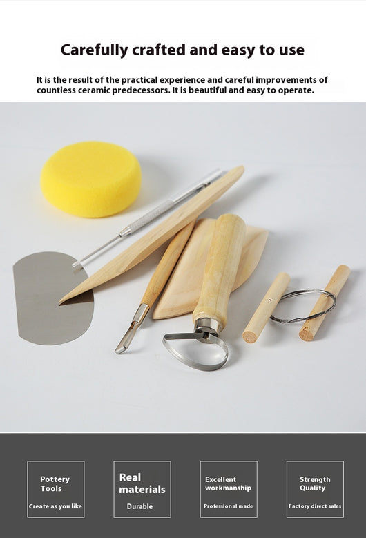 Set de 8 Herramientas de Cerámica Artesanal para Principiantes - Image 16