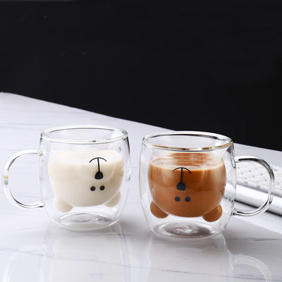 Vaso Infantil Doble de Cristal Diseño Osito para Café y Leche - Verano Divertido - Image 5