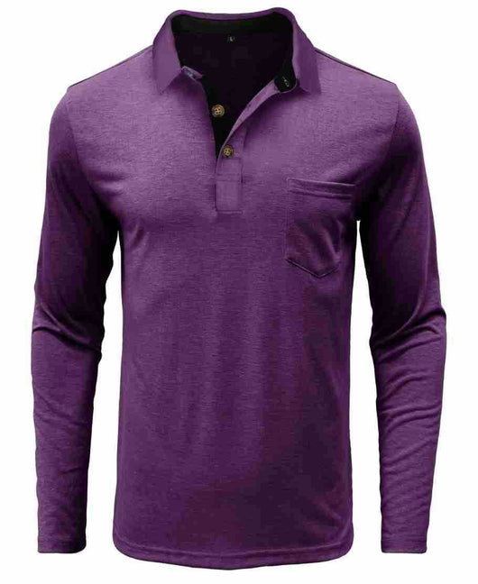 Camiseta Térmica de Cuello Solapa Manga Larga para Hombre - Image 19