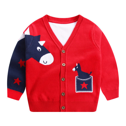 Suéter Infantil Escote V Diseño Cartoon para Otoño - Image 5