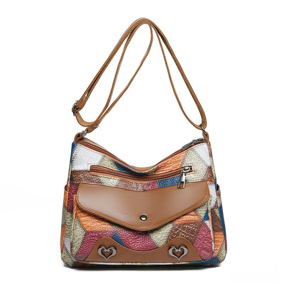 Bolso de Hombro Retro Patchwork Multicolor - Estilo Versátil All-Match - Image 6