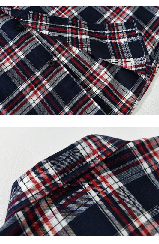 Camisa Casual de Cuadros Retro para Hombre Primavera - Image 12
