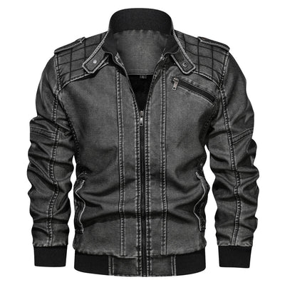Camisa de Cuero Casual con Cuello Mock para Hombre Joven - Image 7