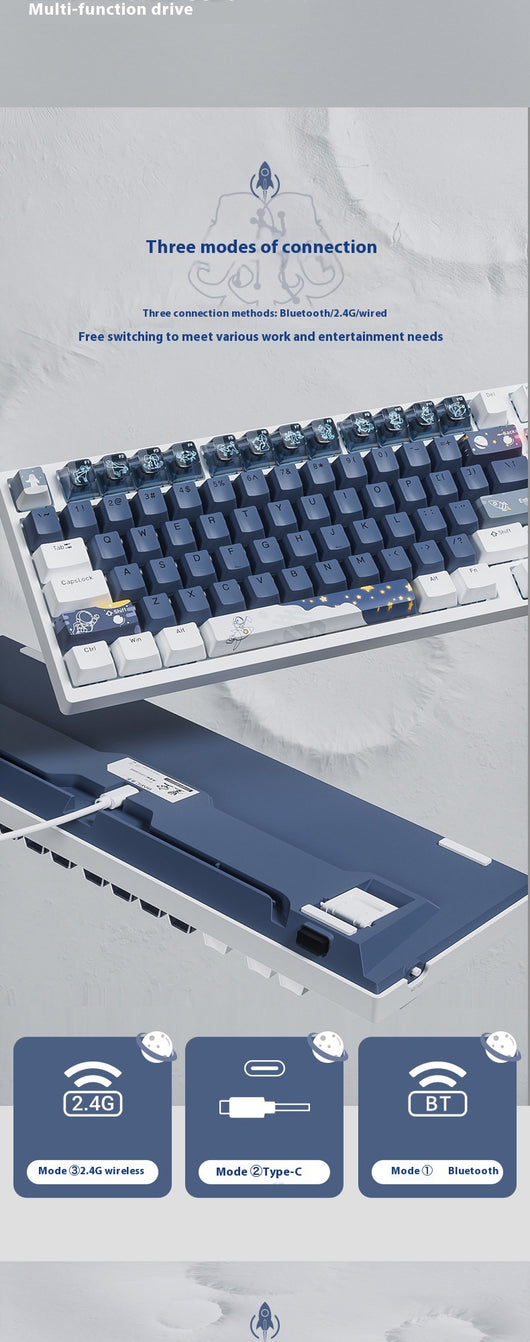 Teclado Mecánico Inalámbrico Tres Modos de Conexión - Image 14