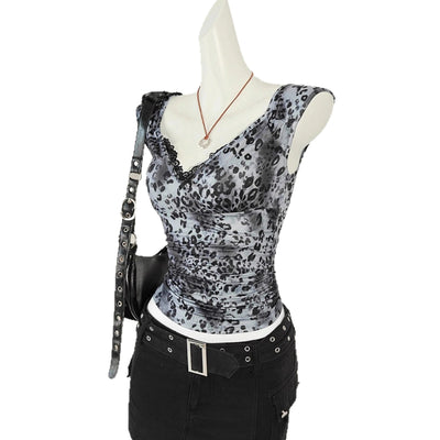 Chaleco Vintage Cuello V con Cintura de Encaje Reductor - Image 5