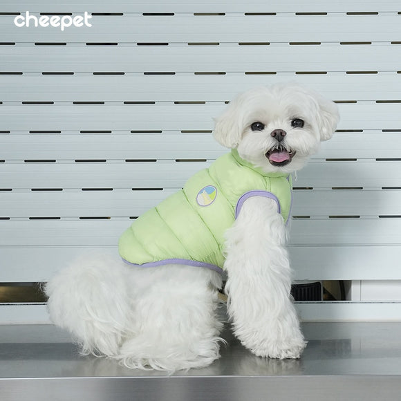 Chaleco Acolchado Reversible para Mascotas - Colores Pastel Invierno