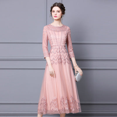 Vestido Slim Fit Elegante con Detalles Diamante - Image 14