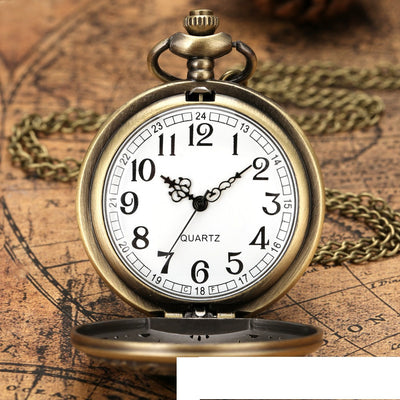 Reloj de Bolsillo Retro Tallado con Ojo de Gato Verde - Cuarzo Grande - Image 9
