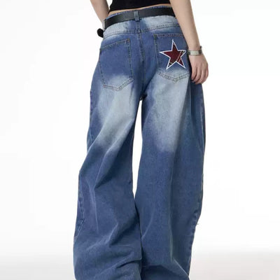 Jeans Anchos Retro Street Hot Girl XINGX con Estampado para Mujer - Image 2